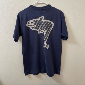 BentFish graphic t shirt blue 1995 medium